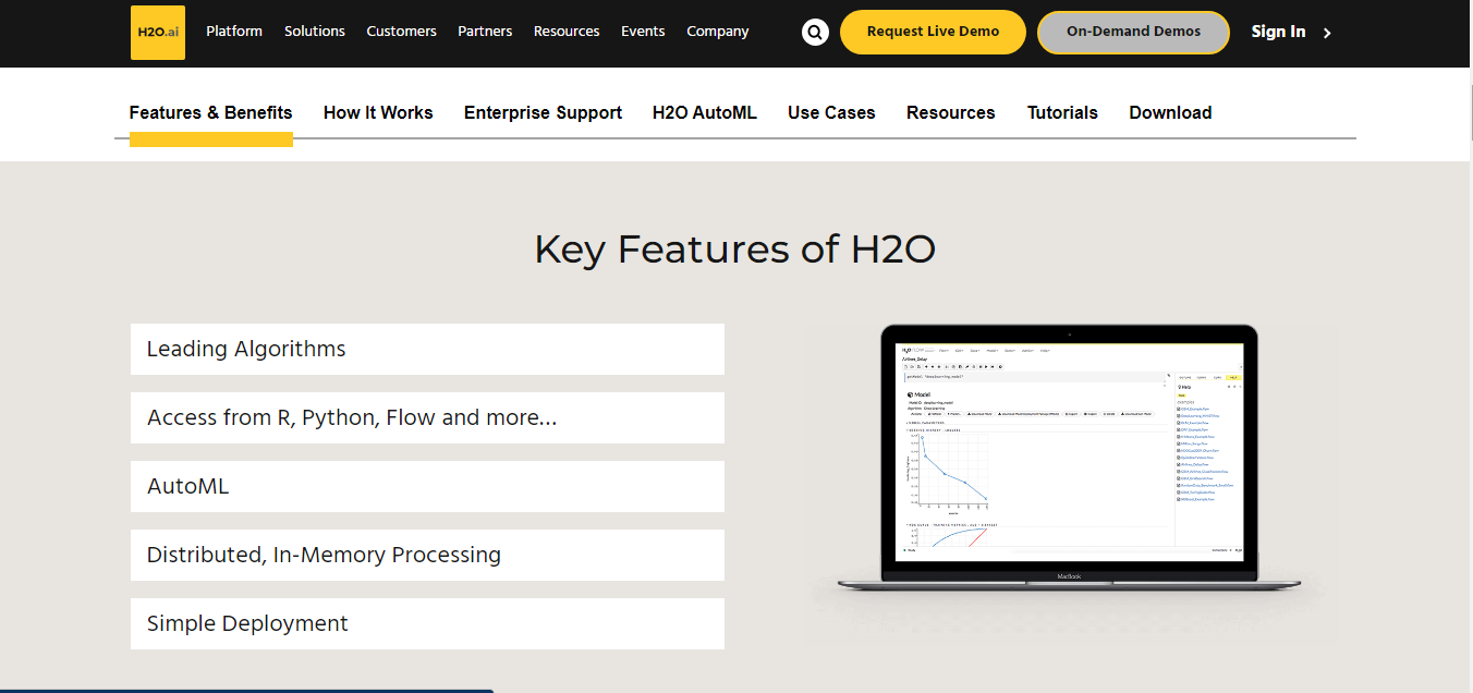 Website screenshot for H2O.ai