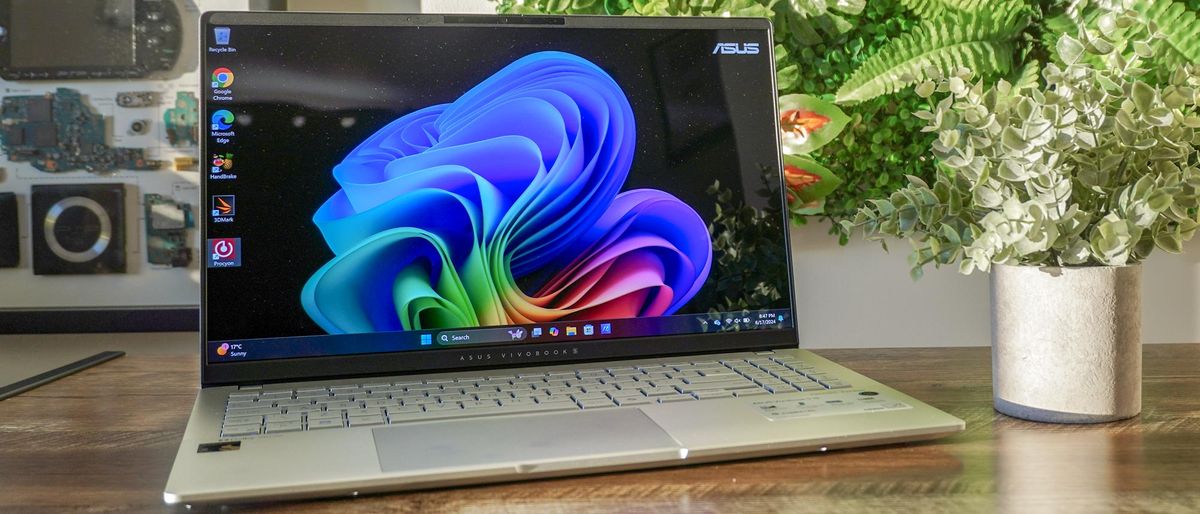 Asus Vivobook S 15 open on a desk