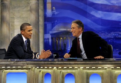 Jon Stewart interviews President Barack Obama.