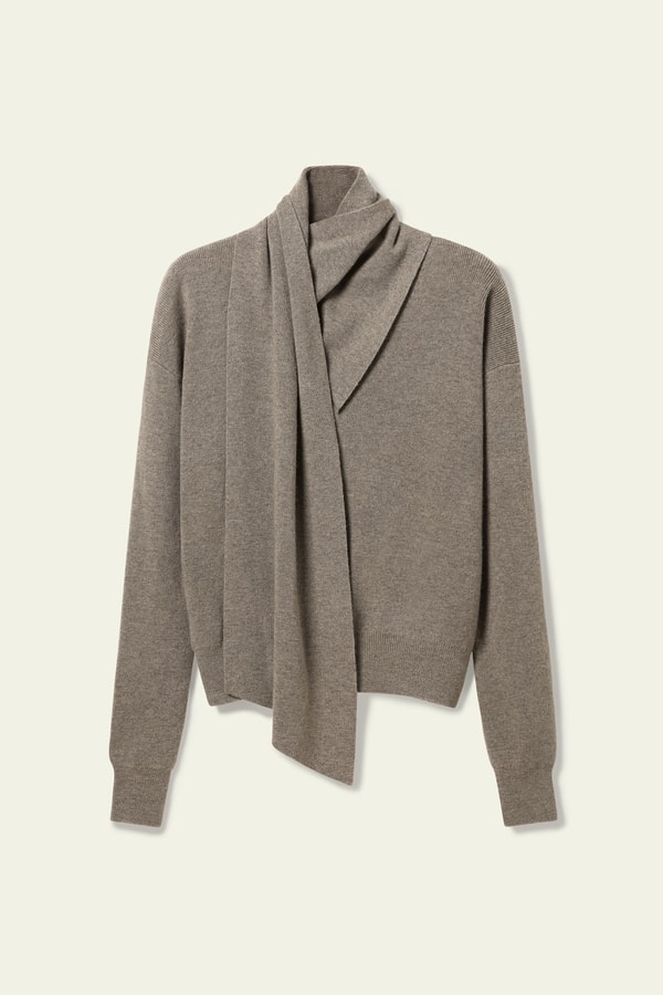 Bowtie Collar Wool-Cashmere Sweater