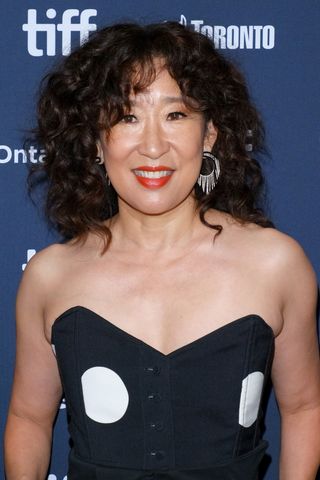 Sandra Oh is pictured with bouncy curls whilst attending the premiere of "Can I Get A Witness?" during the 2024 Toronto International Film Festival at TIFF Lightbox on September 06, 2024 in Toronto, Ontario.