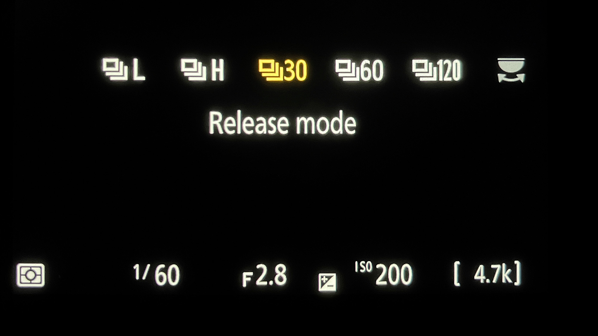 Nikon Z8 screenshot showing Release Mode menu