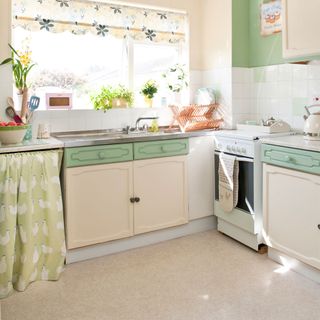 kitchen with shiny lino