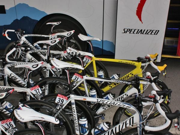 Fabian Cancellara (Saxo Bank) got to ride this bright yellow Specialized during his stint as race leader.