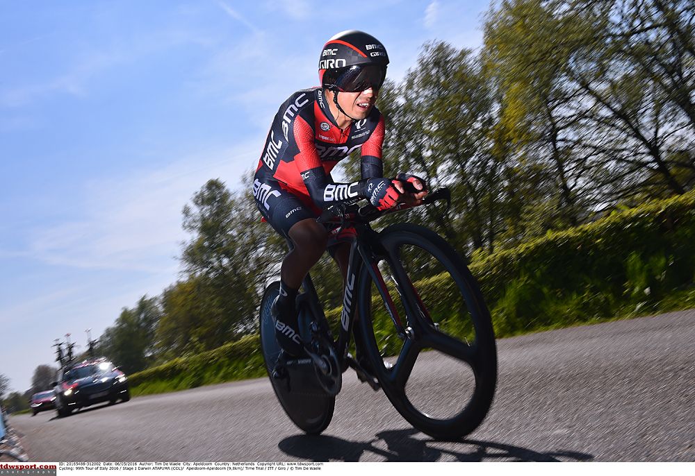 Darwin Atapuma (BMC) in the time trial at the Giro d'Italia