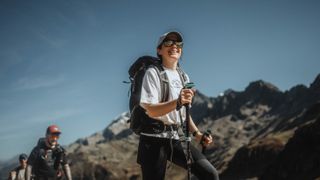 Julia Clarke hiking in the Alps
