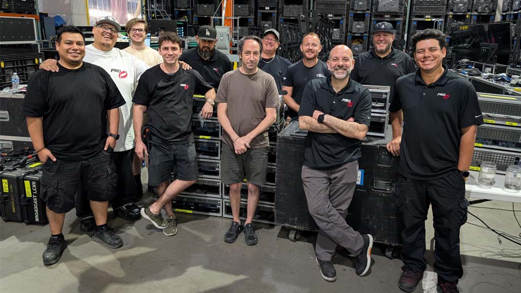 The PRG engineering team, which relies entirely on Leader signal measurement kits, with the author pictured third from the left. 