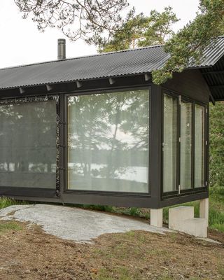 glass swedish cabin