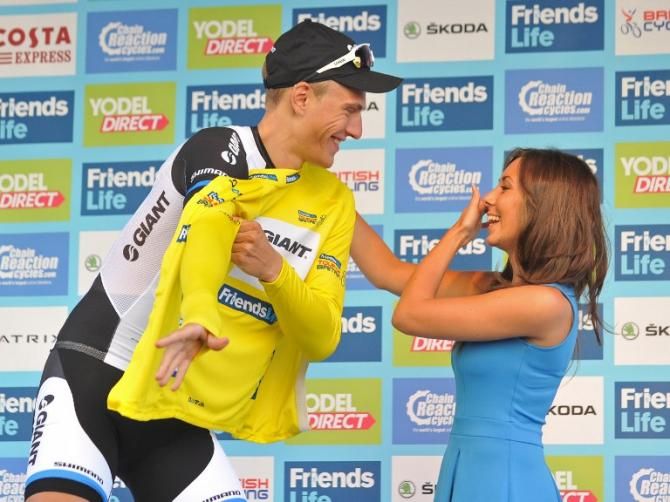 Marcel Kittel (Giant Shimano) pulls on yellow at the Tour of Britain