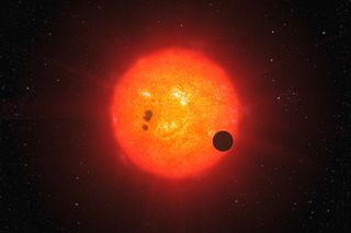 Exoplanet Transiting Red Dwarf