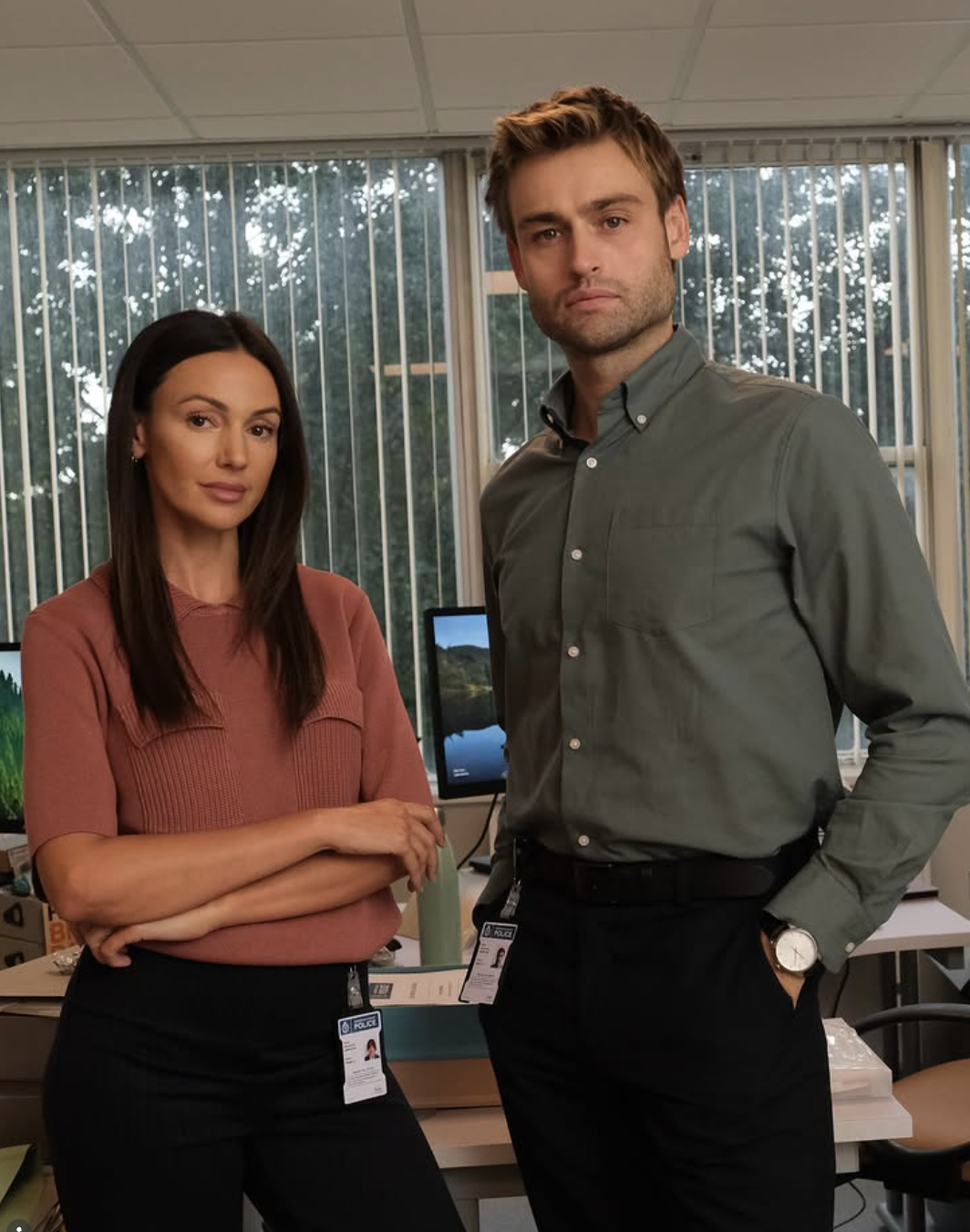 an image of Michelle Keegan and Douglas Booth as DI Emma Crane and DI Tom Radley in ITV's new show The Blame