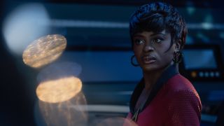 Celia Rose Gooding as Uhura in Star Trek: Strange New Worlds, episode 10, season 4
