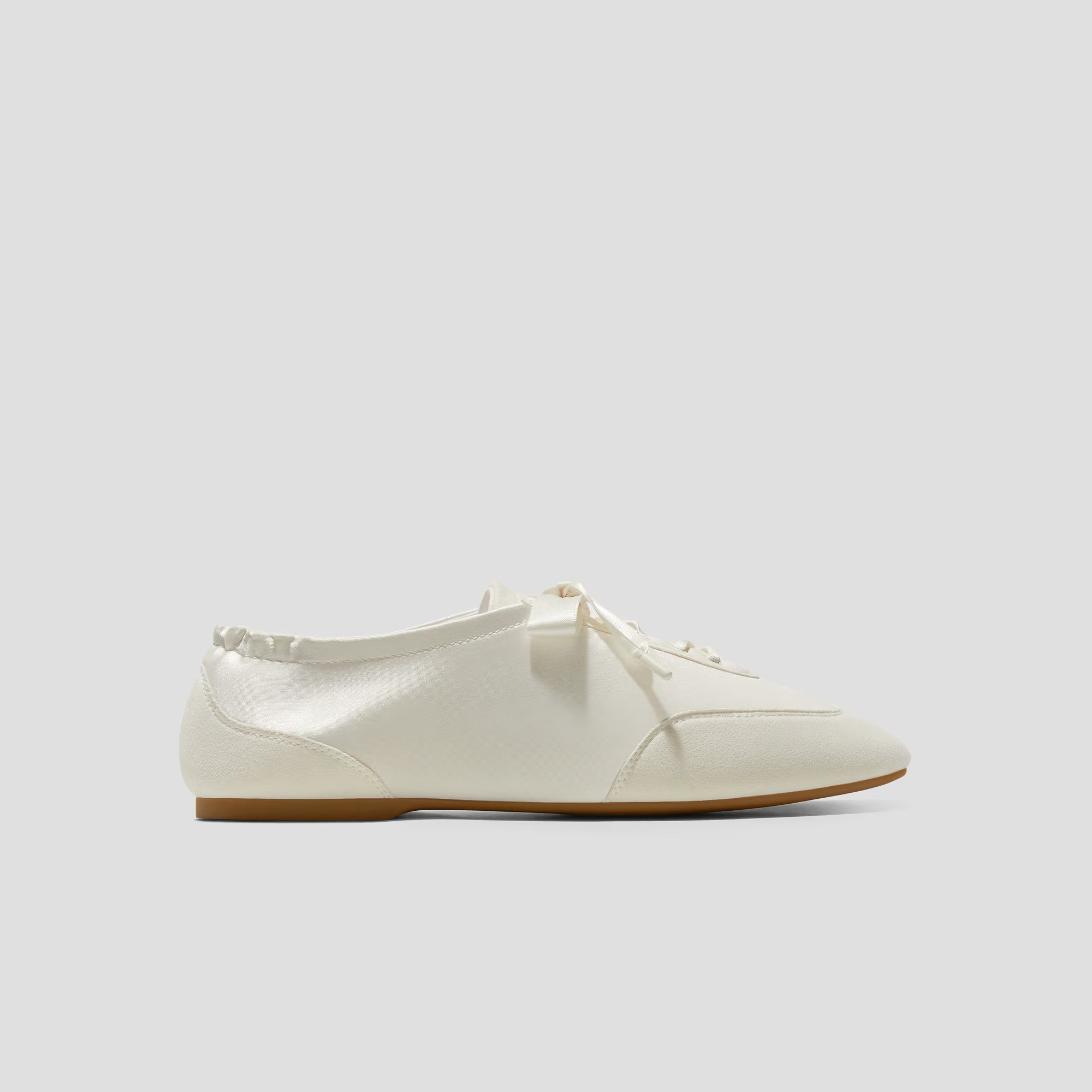 Vivaia, Square-Toe Lace-Up Satin Sneakerina