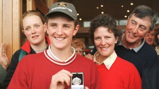 Justin Rose with his family after winning the Silver Medal at the 1998 Open at Royal Birkdale