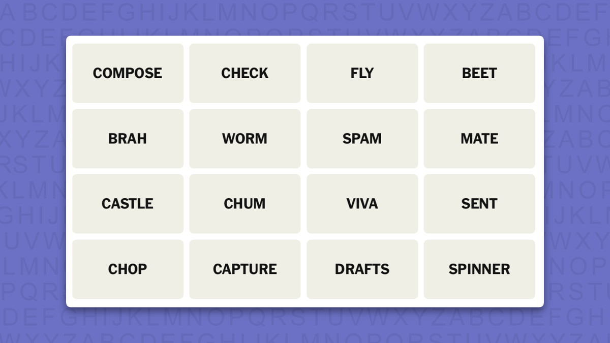NYT Connections hints for game 1198 on a purple background