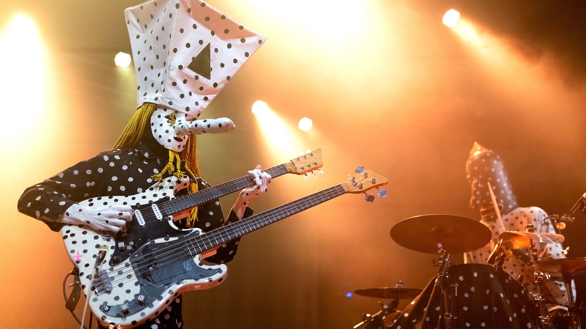 Khn de Poitrine (L) and Klek de Poitrine of Angine de Poitrine perform at the Electric Ballroom on May 11, 2026 in London, England.