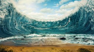 The earthquake sent waves as high as 66 feet 5000 miles across the Pacific Ocean.