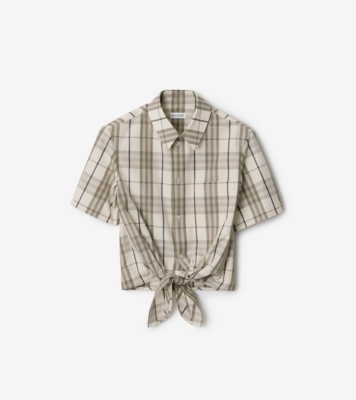 Cropped Check Cotton Shirt - Women | Burberry&amp;reg; Official