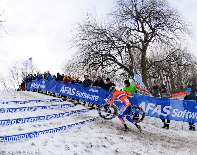 Mathieu van der Poel (NED) on the Shimano stairs
