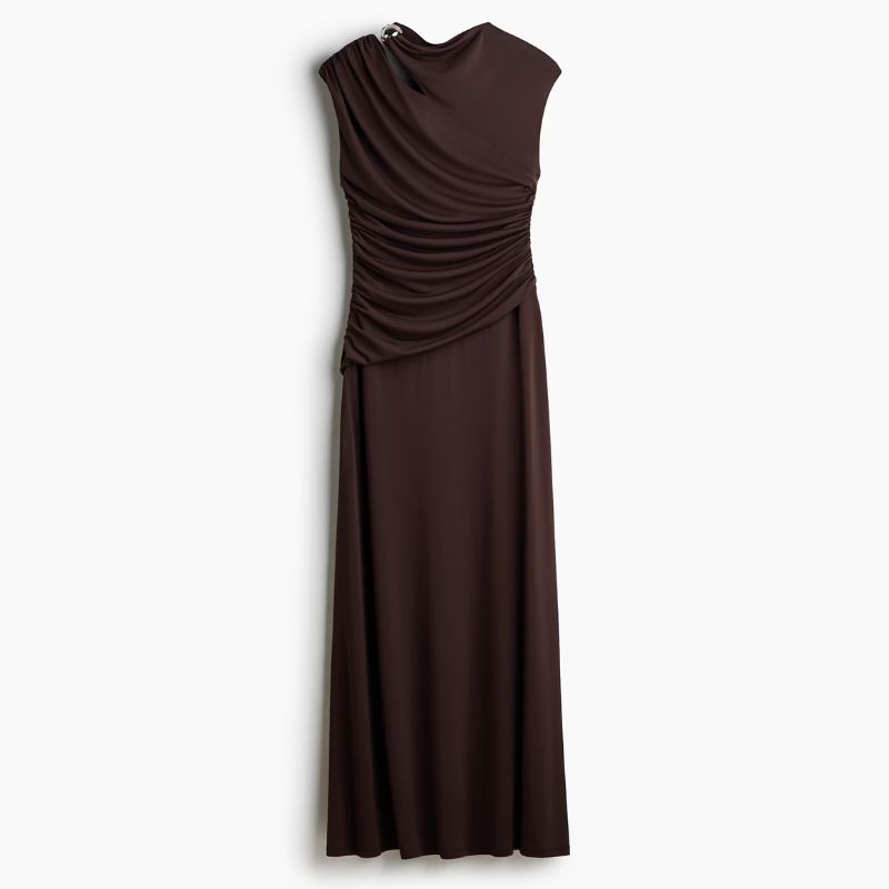 H&amp;amp;M, chocolate brown midi dress