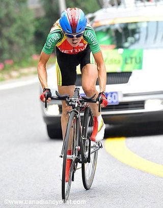 Edita Pucinskaite (Lithuania) in the Olympic time trial