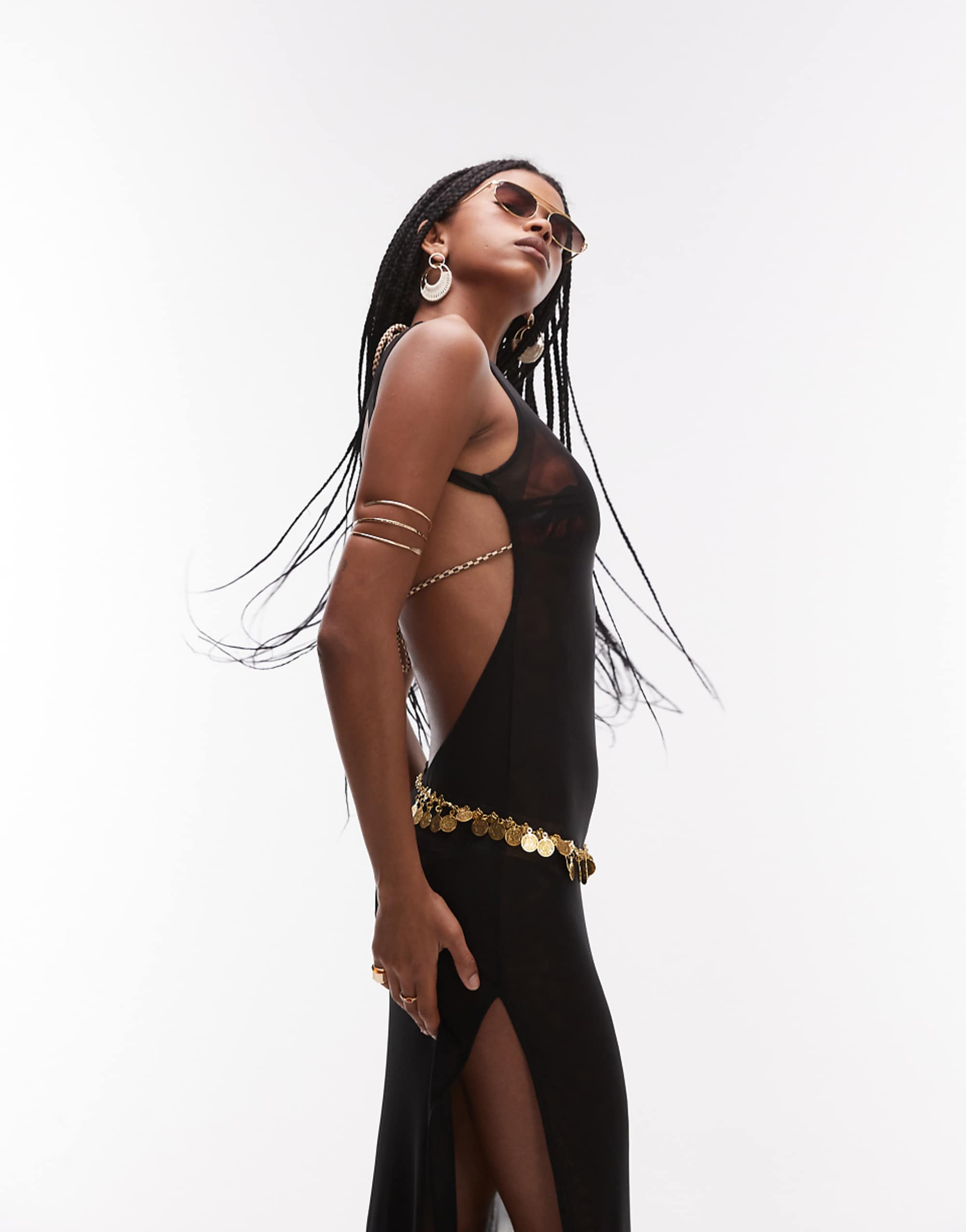 Its Now Cool Backless Beach Maxi Dress in Black