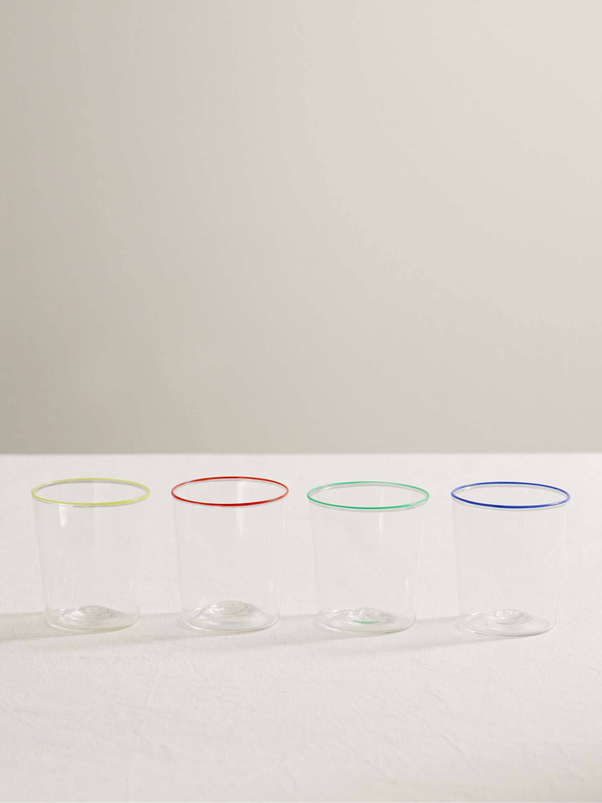Set of Four Striped Glasses