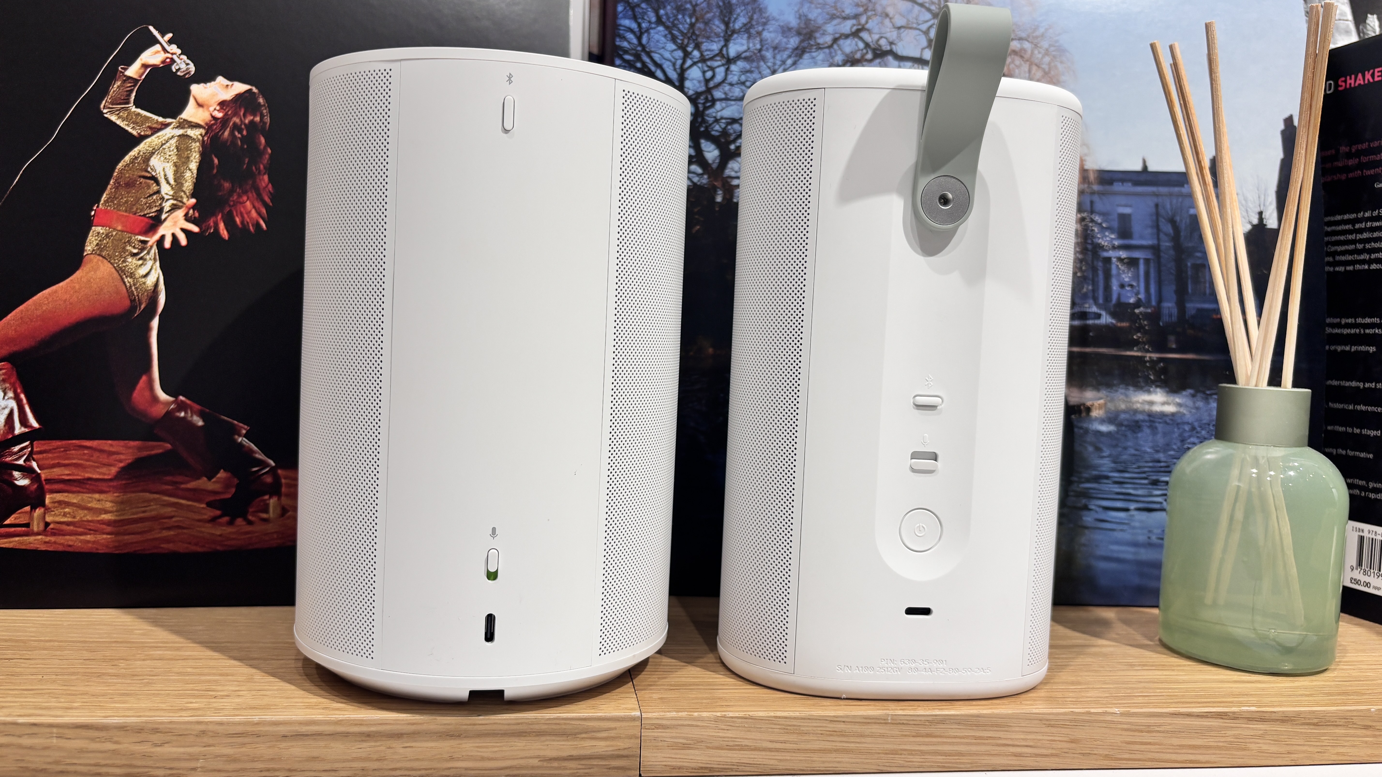 Sonos Era 100 vs Sonos Play wireless speakers in white side-by-side