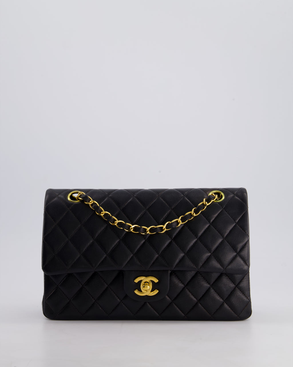 *stunning Vintage* Chanel Vintage Black Medium Classic Double Flap Bag in Lambskin Leather With 24k Gold Hardware