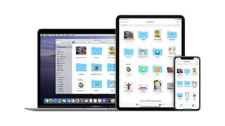 Apple devices displaying iCloud folders