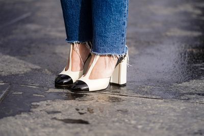 High heels and jeans