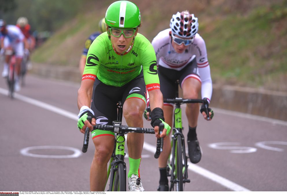 Davide Formolo (Cannondale Drapac) leads from the front at the Gran Premio Bruno Beghelli