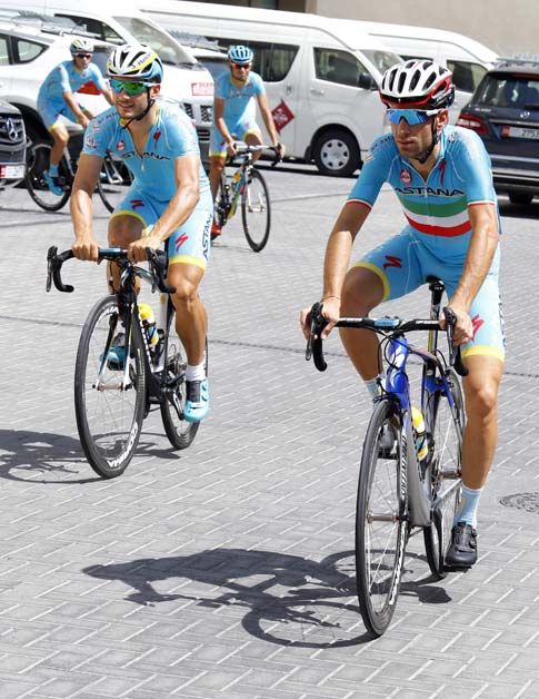 Vincenzo Nibali and Andrea Guardini