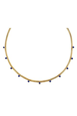 the last line Blue Sapphire Linked Darling Necklace