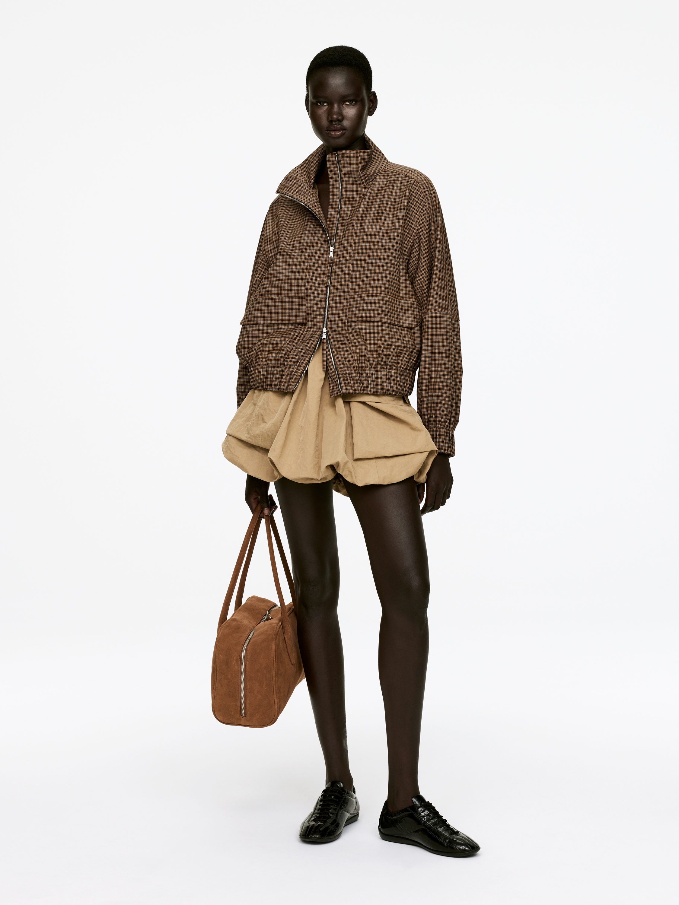 Checked Zip Jacket 
 Brown/checkered 
 Women 
 Arket Gb