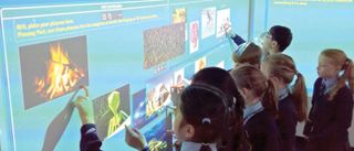 A scene from the recent collaboration between 12th grade students at Riverview High School in Canada and 4th grade students in the UK. At the heart of the collaboration was interactive AV by Nureva.