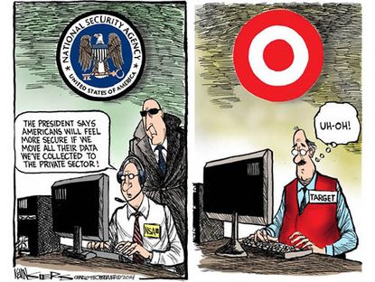 Editorial cartoon NSA Target