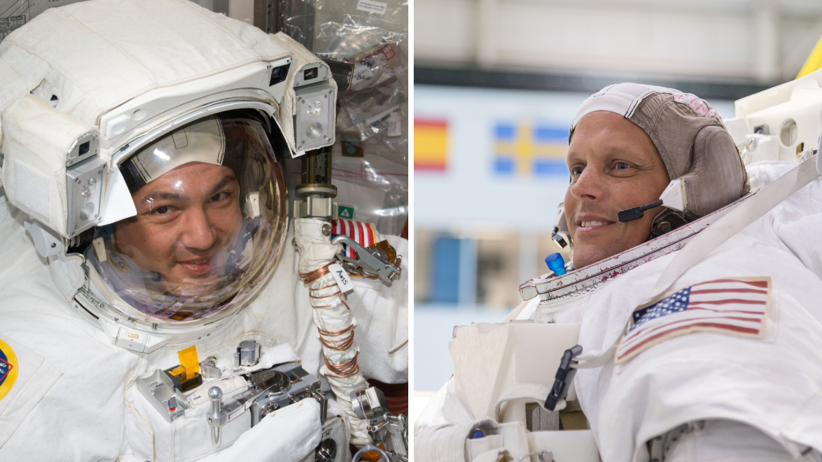 NASA astronauts Kjell Lindgren (left) and Bob Hines (right) will fly on the SpaceX Crew-4 mission to the International Space Station.