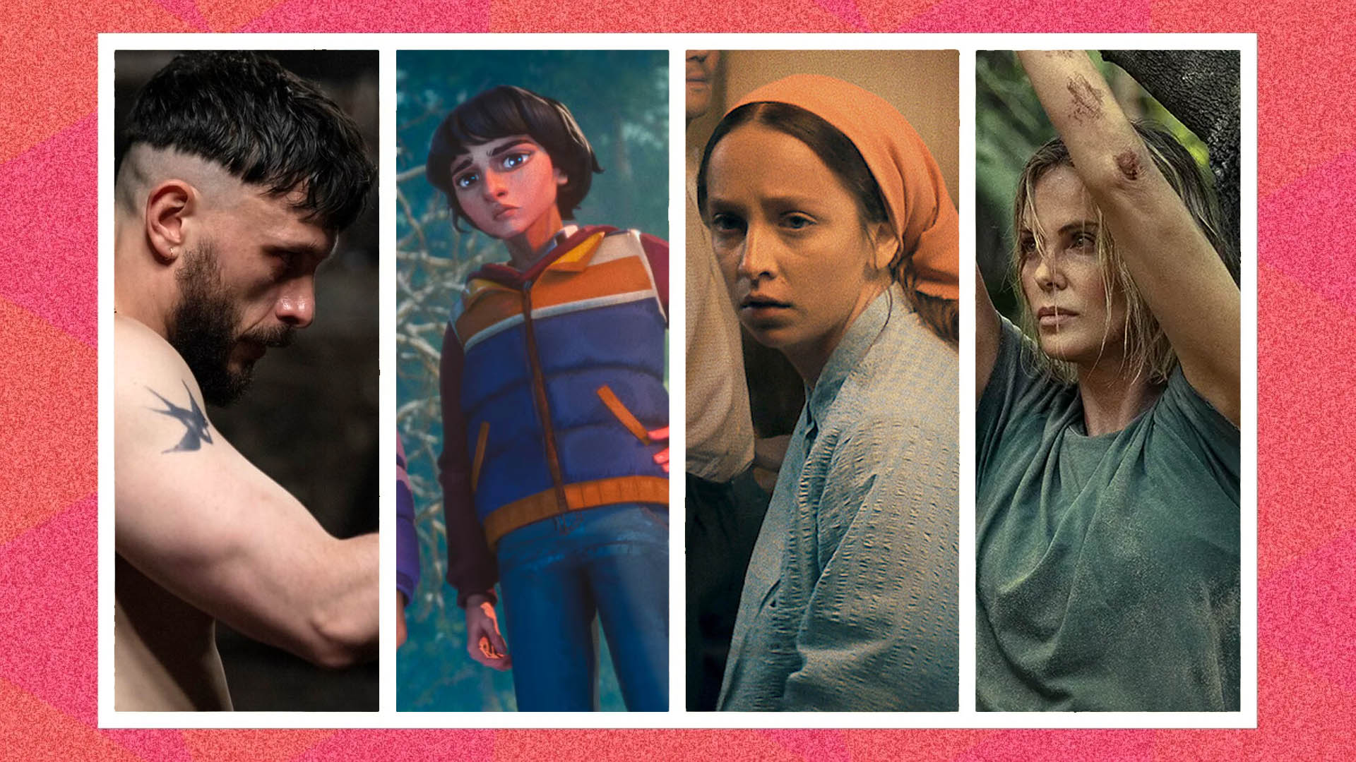 Four stills from TV shows.