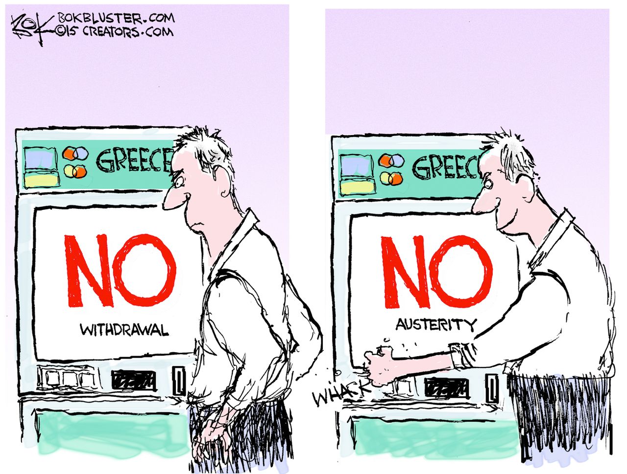 Editorial cartoon World Greece Economy