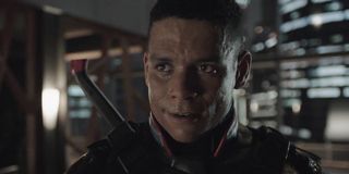 Charlie Barnett as JJ, the new Deathstroke, on Arrow