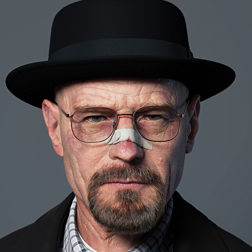 Realistic 3D portraits: Walter White by Abdelrahman Kubsi