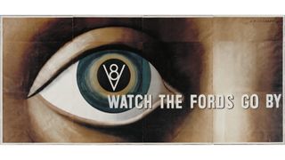 Advertisements for Ford featuring painting of an eye