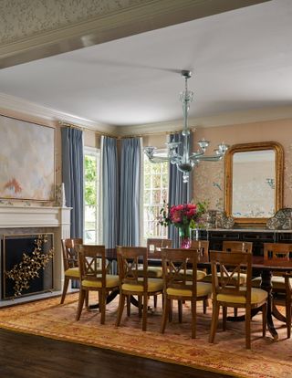 dining room with dark wood chairs