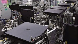 A photo of the PlayStation's in production.