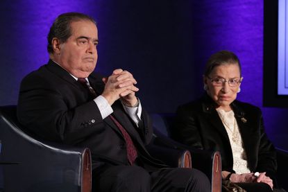 Justices Antonin Scalia and Ruth Bader Ginsburg, right and left