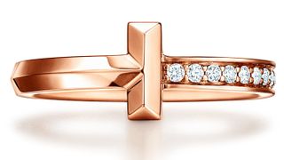 Tiffany T1 ring in rose gold with diamonds (Tiffany & Co)