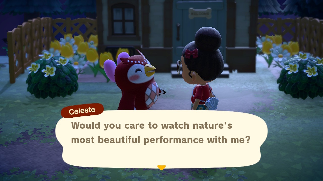 Begegnung mit Celeste in Animal Crossing New Horizons