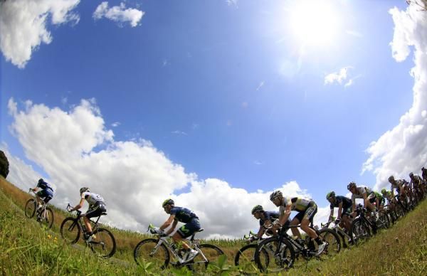 The sun shone on the riders for part of the stage