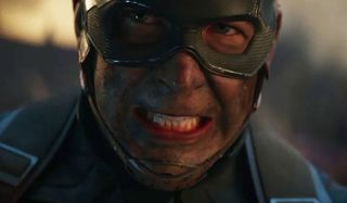 Captain America in Endgame Battle "avengers assemble"